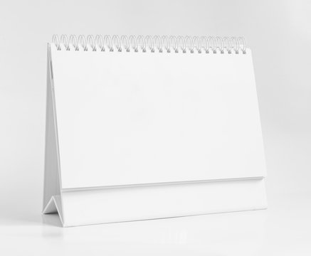 Blank Paper Desk Spiral Calendar.