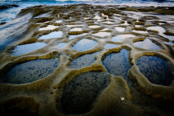 Water craters at the beach
