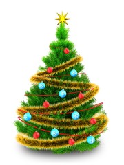 3d neon green Christmas tree