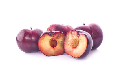 Plums isolated on white background