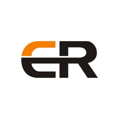 ER logo initial letter design template vector