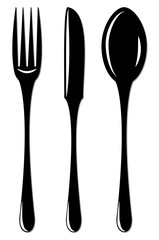 Simple cutlery set for design and infographic