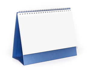 Blank paper desk spiral calendar.