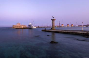 fortress on the Mandraki harbour of Rhodes Greece