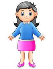 Smiling mother waving hand