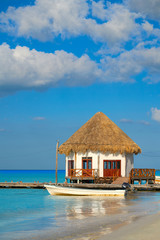 Holbox island pier hut in Mexico