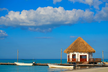 Holbox island pier hut in Mexico