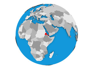 Eritrea on globe isolated