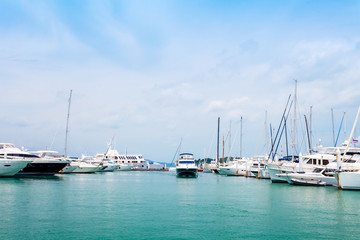 Fototapeta na wymiar Yachts at Thailand Port