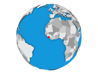 Sierra Leone on globe isolated