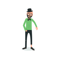 Fototapeta na wymiar Exhausted and completely wiped out cartoon guy in casual clothes, gesturing. Vector illustration. Modern flat design.