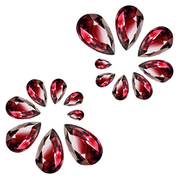 Red Gems Isolated