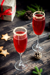 Mimosa cocktail for Christmas