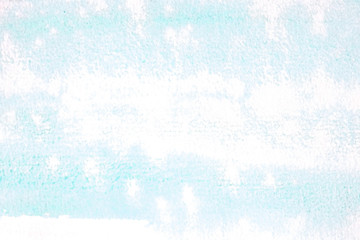 Blue abstract watercolor painting textured on white paper background