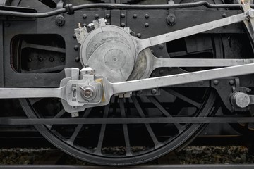 Obraz na płótnie Canvas Wheels of an old locomotive