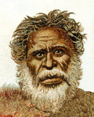 Fototapeta na wymiar Indigenous man from North Australia (from Meyers Lexikon, 1896, 13/390/391) 