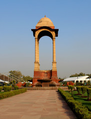 The Indian statue near India gate in New Delhi, India. The Indian gate is the national monument of India.