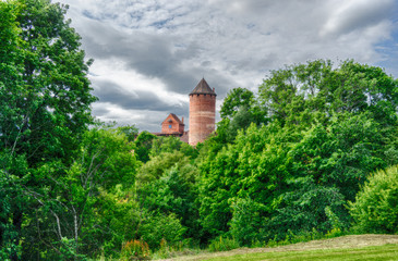 Fototapeta na wymiar Castle attraction in latvia travel