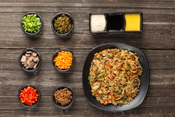 tasty japanese food on table