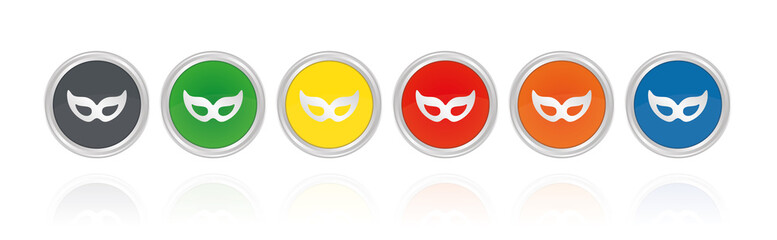 Masken - Silberne Buttons
