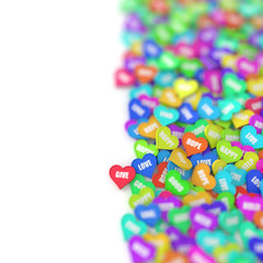 Fototapeta na wymiar Infinite hearts background, original 3d rendering, love theme
