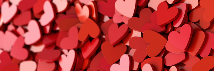 Infinite hearts background, original 3d rendering, love theme