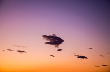 Beautiful vivid and colorful sunrise/sunset background with light clouds.