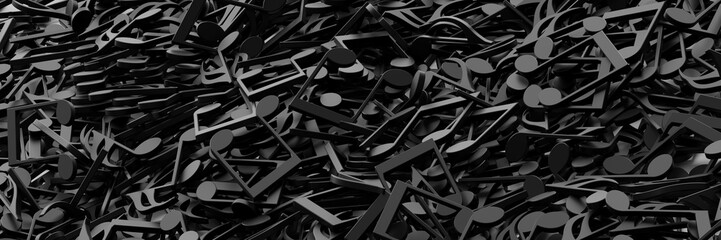 Naklejka premium Infinite musical notes, art and music 3d rendering conceptual background