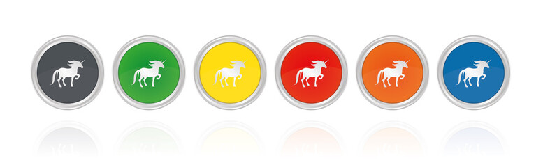 Einhorn - Silberne Buttons