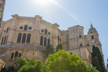 Naklejka premium Malaga cathedral la manquita exterior view