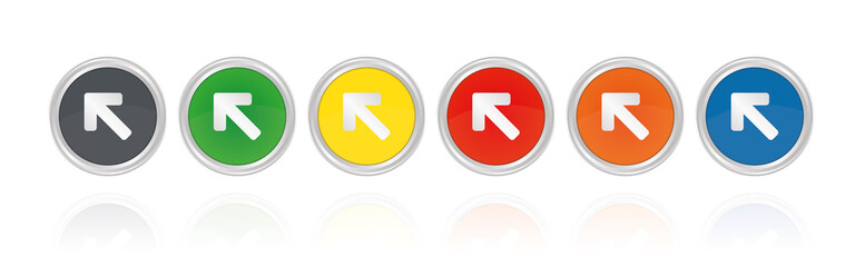 Pfiel nach oben links - Silberne Buttons