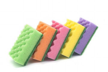 kitchen sponges isolated on a white background