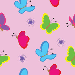 Seamless texture consisting of butterflies.