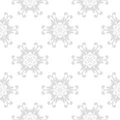 Seamless gray and white pattern with wallpaper ornaments