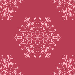 Red floral seamless pattern