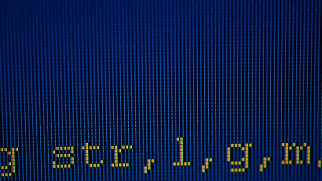 Source code on the monitor screen.