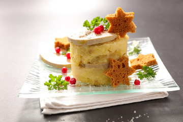mashed potato and foie gras