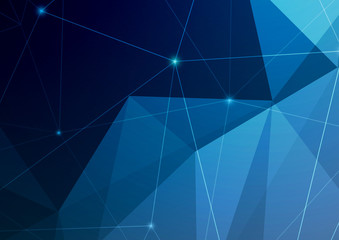 Fototapeta premium Dark blue abstract polygonal geometric background layout