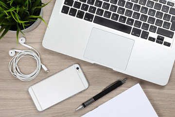 Workspace desk with accessories