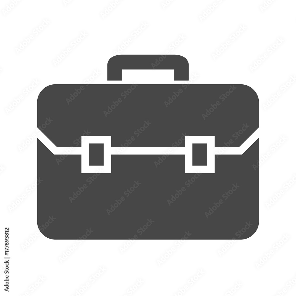 Wall mural briefcase flat vector icon