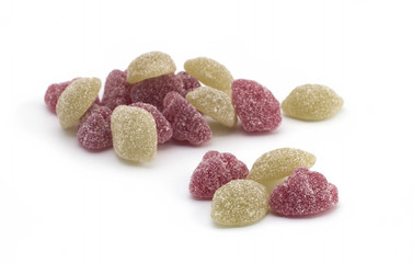 Fruit jelly on white background