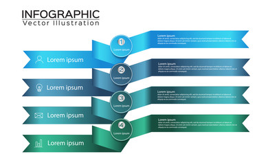 Vector infographics of technology or education process, number options, web design, timeline elements.
