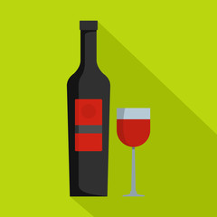 Wine icon, flat style