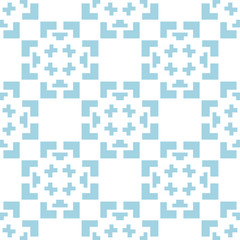 Geometric ornament. Navy blue seamless pattern