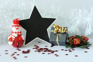 décoration de fêtes de Noël avec une ardoise à message