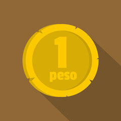 Peso icon, flat style