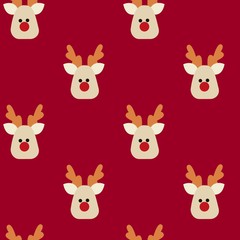Christmas  seamless pattern with deer