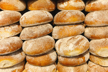 Loafs of bread background