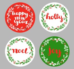 Set of Winter Christmas icons, elements and illustrations