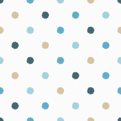 Polka dot seamless pattern. Scribble texture. Textile rapport.